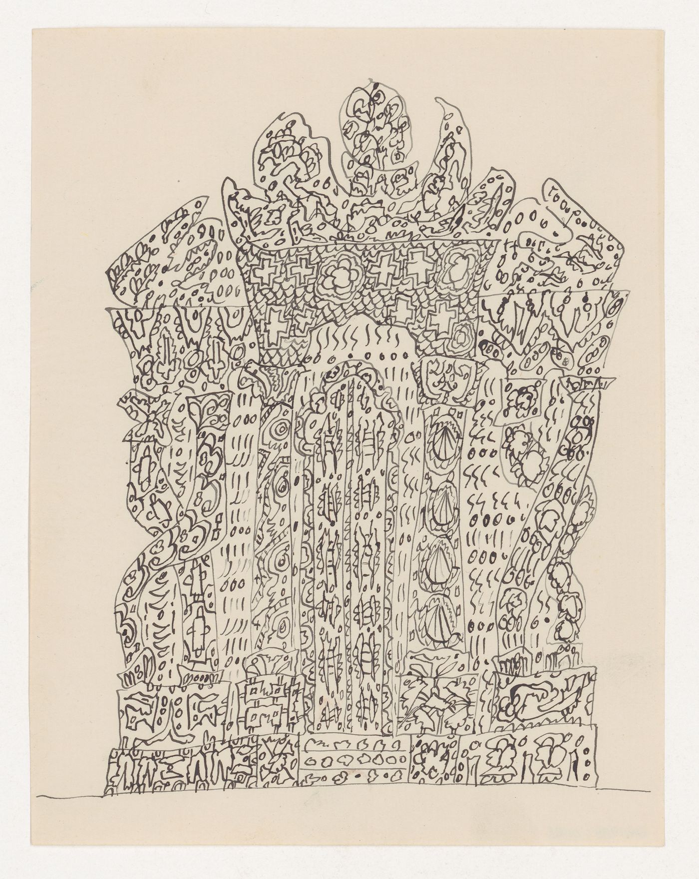 Design for the façade of a building with a portico