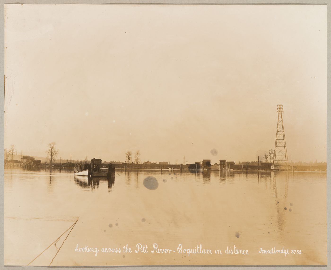 View of Pitt River with the city of Coquitlam (now Port Coquitlam) in the background, British Columbia