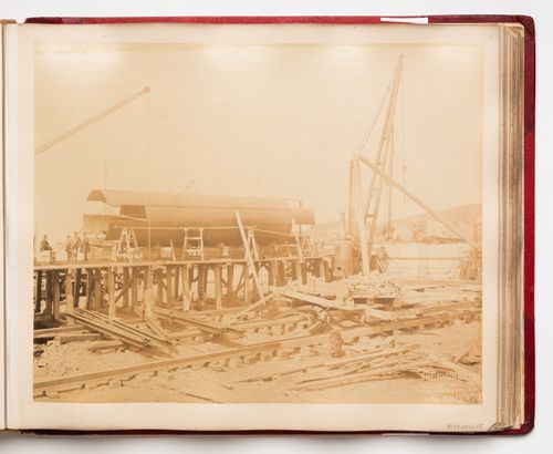 View of the Forth Bridge under construction, Firth of Forth, Scotland, United Kingdom