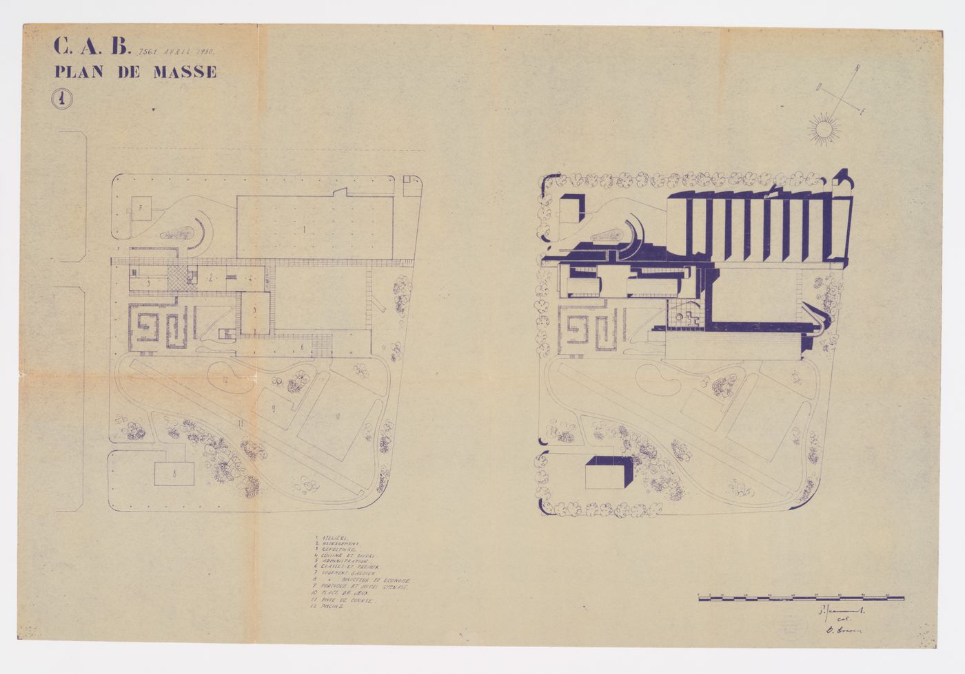 Site plan for the Centre d'Apprentissage in Béziers, France