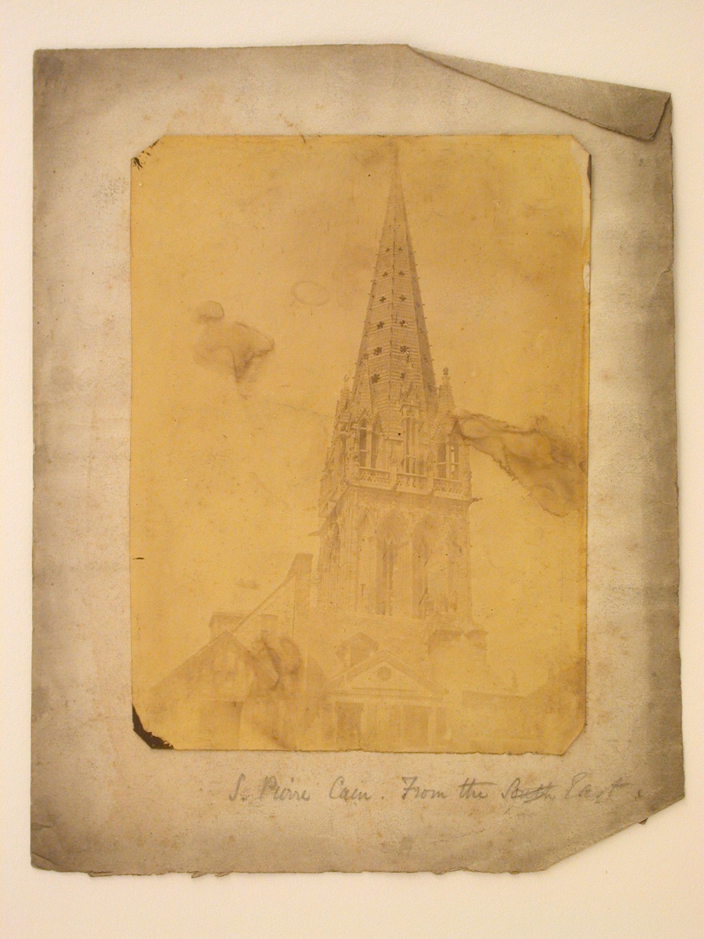 Partial view of the Church of Saint Pierre taken from the east and showing a tower, Caen, France