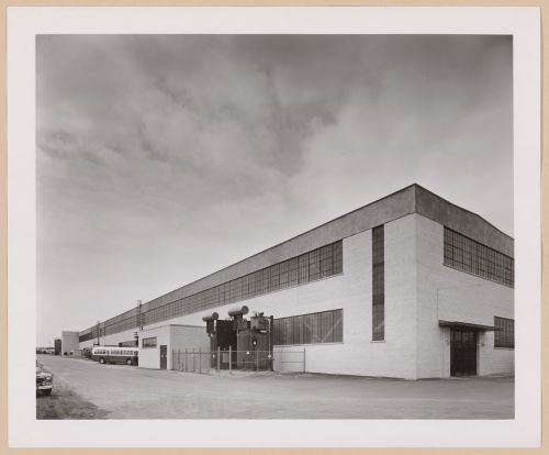 View of the east façade of the Engine Assembly [?] Building, General Motors Corporation Truck and Coach division Pontiac Plant, Pontiac, Michigan