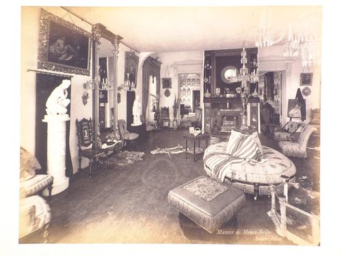 Interior view of the Salon Bleu of Manoir Louis-Joseph-Papineau, Allée du Seigneur, Montebello, Québec