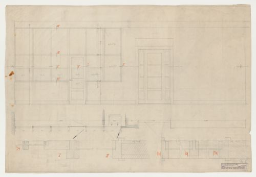 Unidentified elevation and sectional details, possibly for a housing unit, Germany