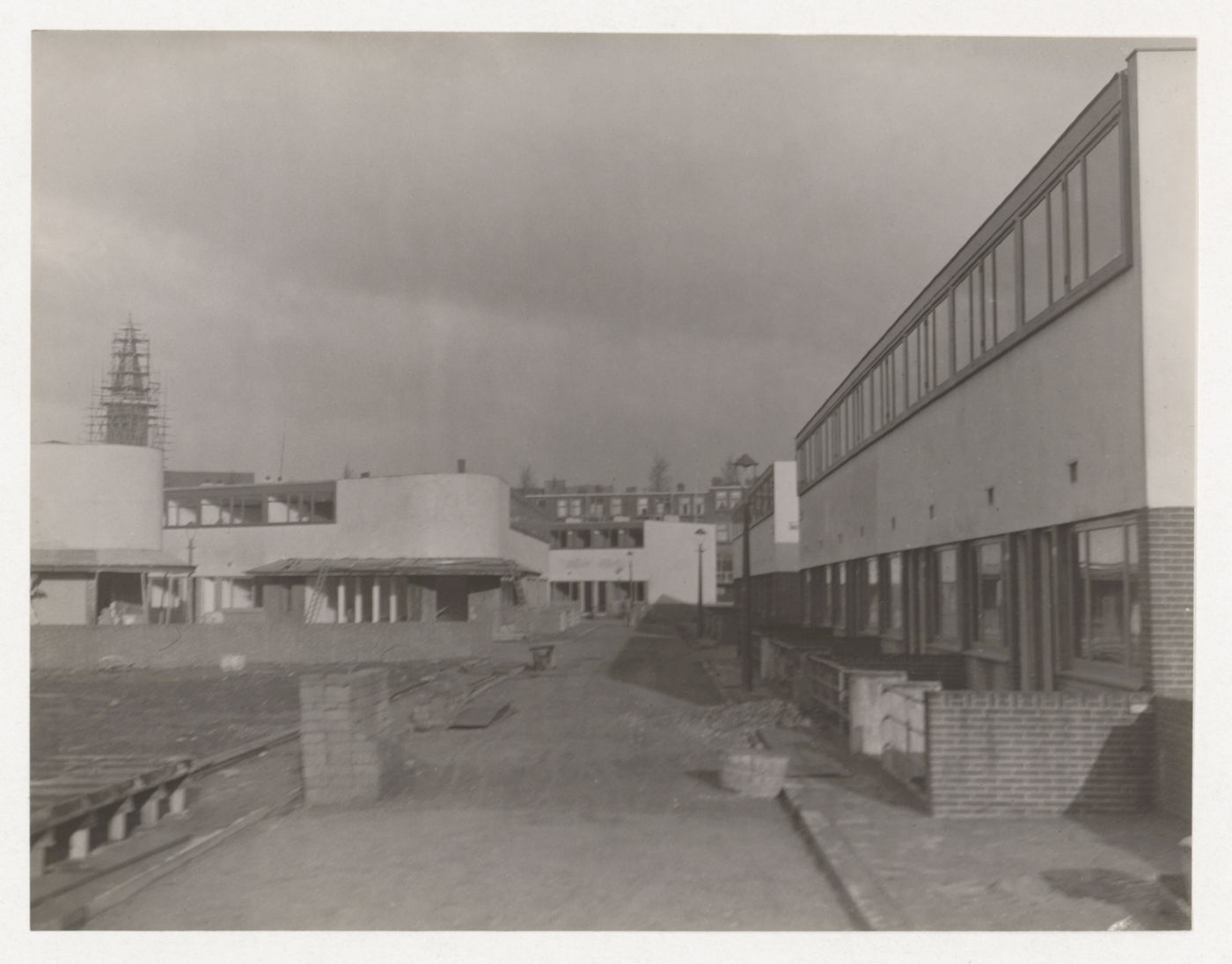 Exterior view of Kiefhoek Housing Estate under construction, Rotterdam, Netherlands