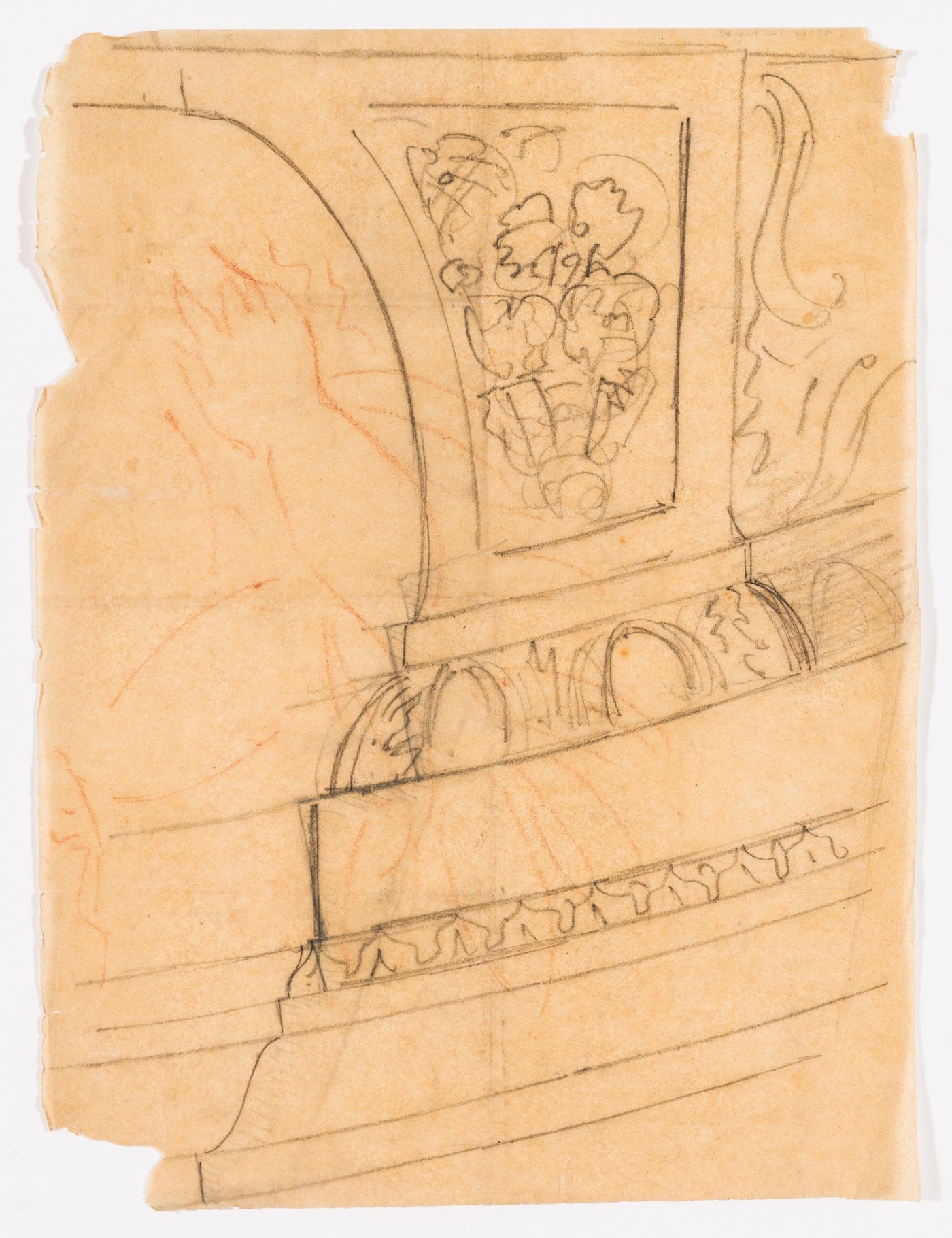 Detail for an entablature, possibly for Hôtel Soltykoff