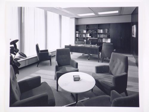 Interior view of an office with a sitting area, Hartford National Bank and Trust Company building, Hartford, Connecticut, United States