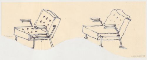 Sketch perspectives for chairs, possibly for Metz & Co., Amsterdam, Netherlands