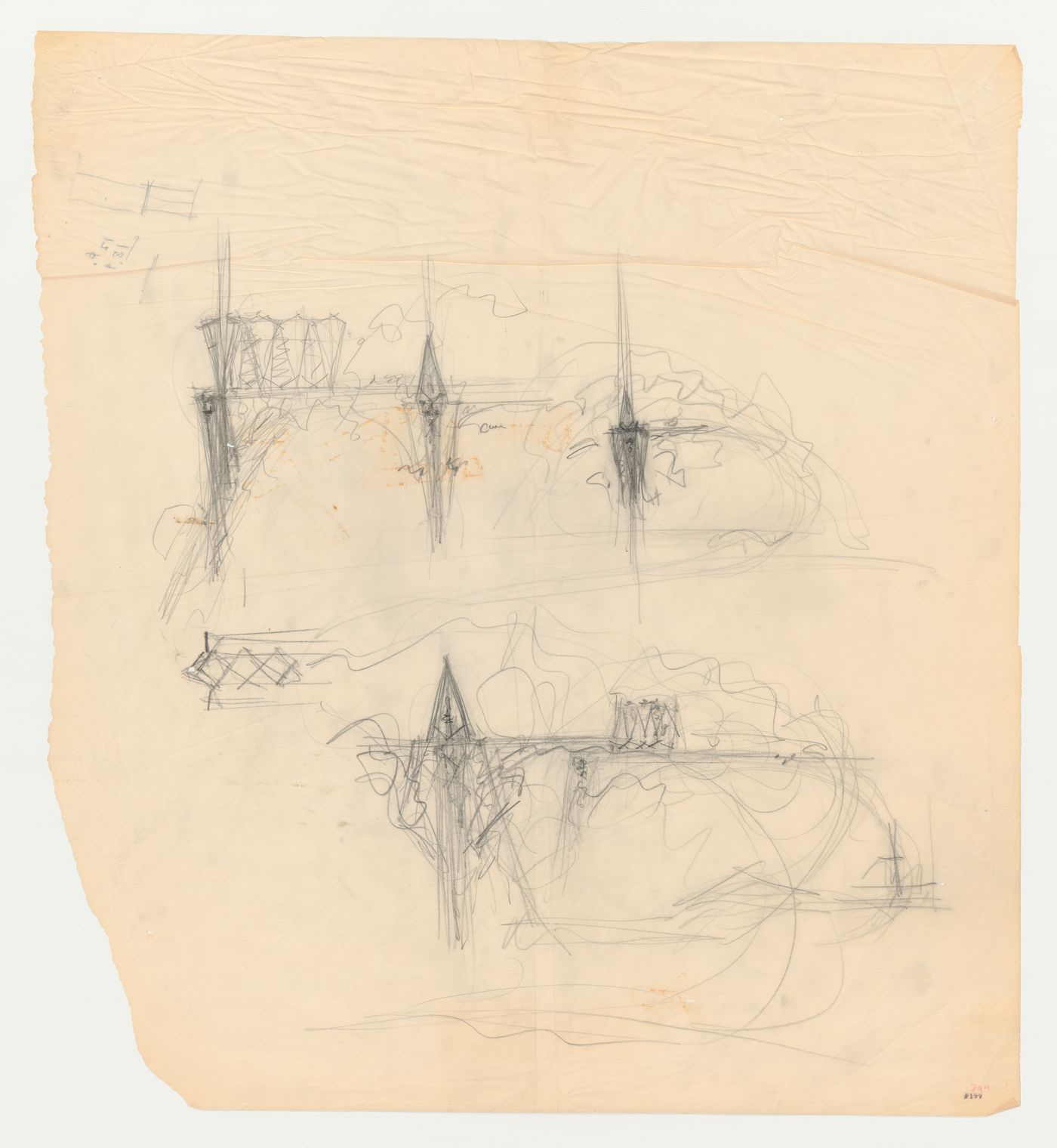 Swedenborg Memorial Chapel, El Cerrito, California [?]: Conceptual sketches