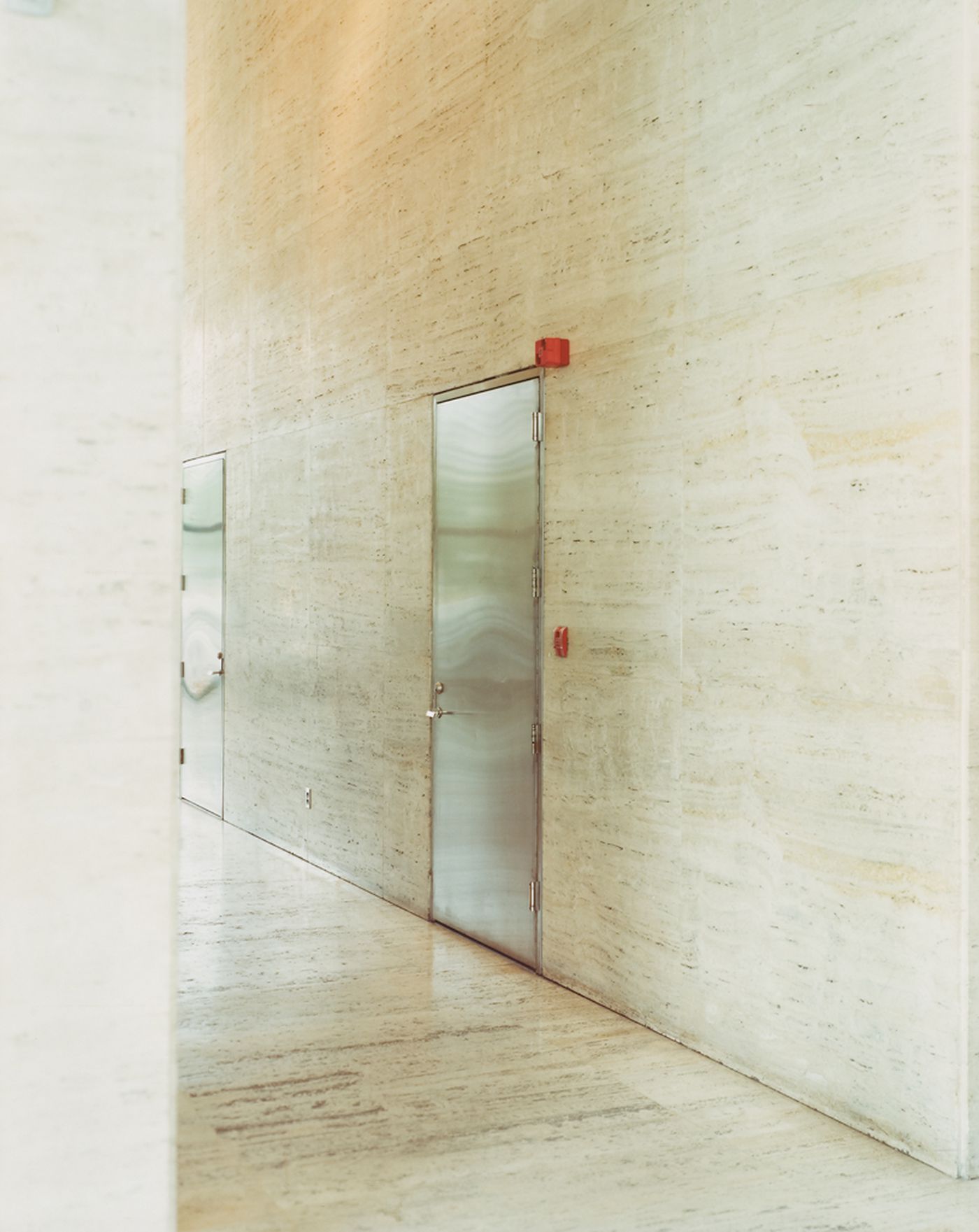 View of interior hallway and doors, Westmount Square, Westmount, Québec