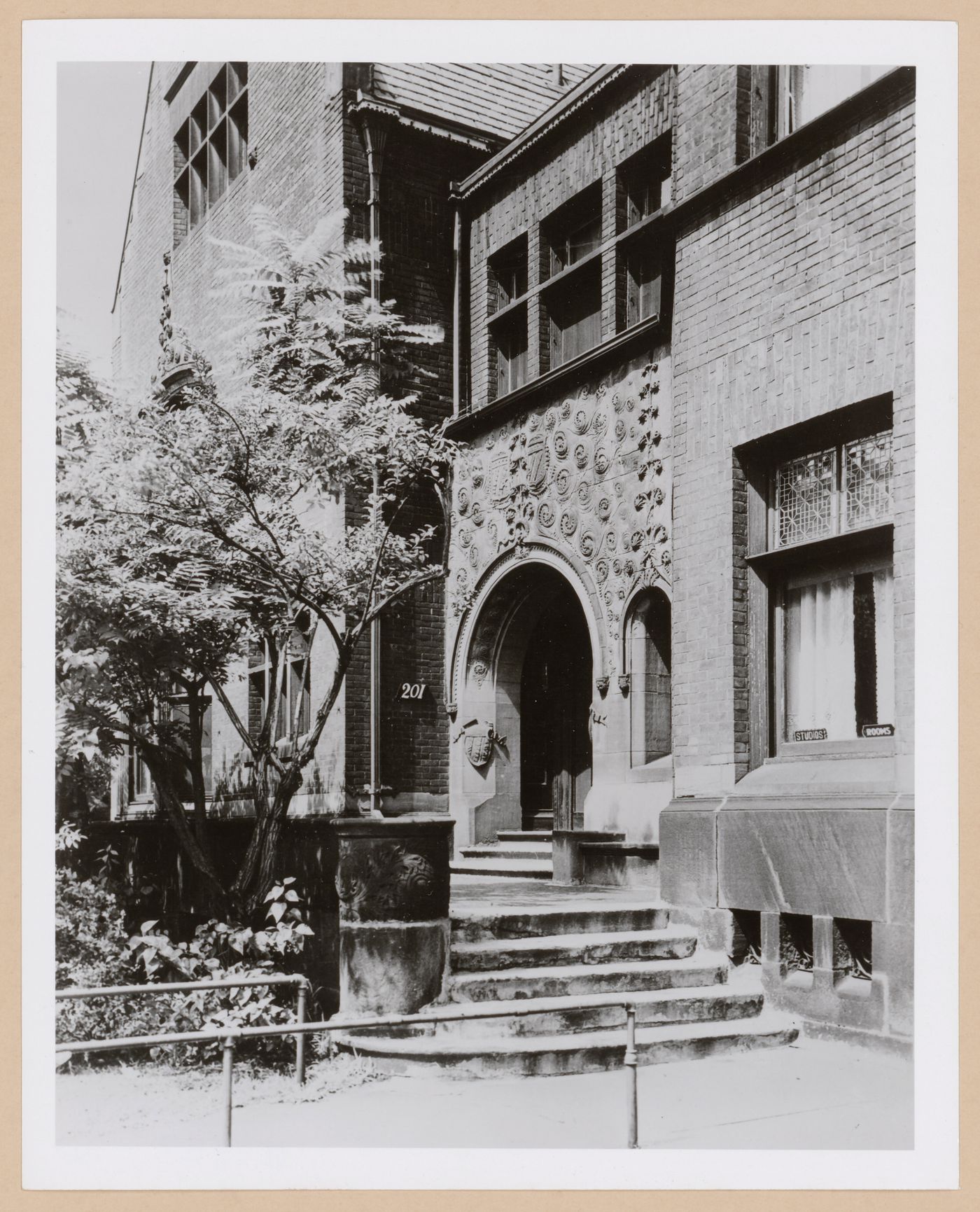 View to the main entrance to the Gilbert Lee house, 201 John R. Street, Detroit, Michigan