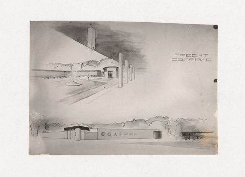 Photograph of a student drawing by Zhdanovich for a solarium for an unidentified course at the Vkhutein (Moscow Higher Technical Institute), Moscow