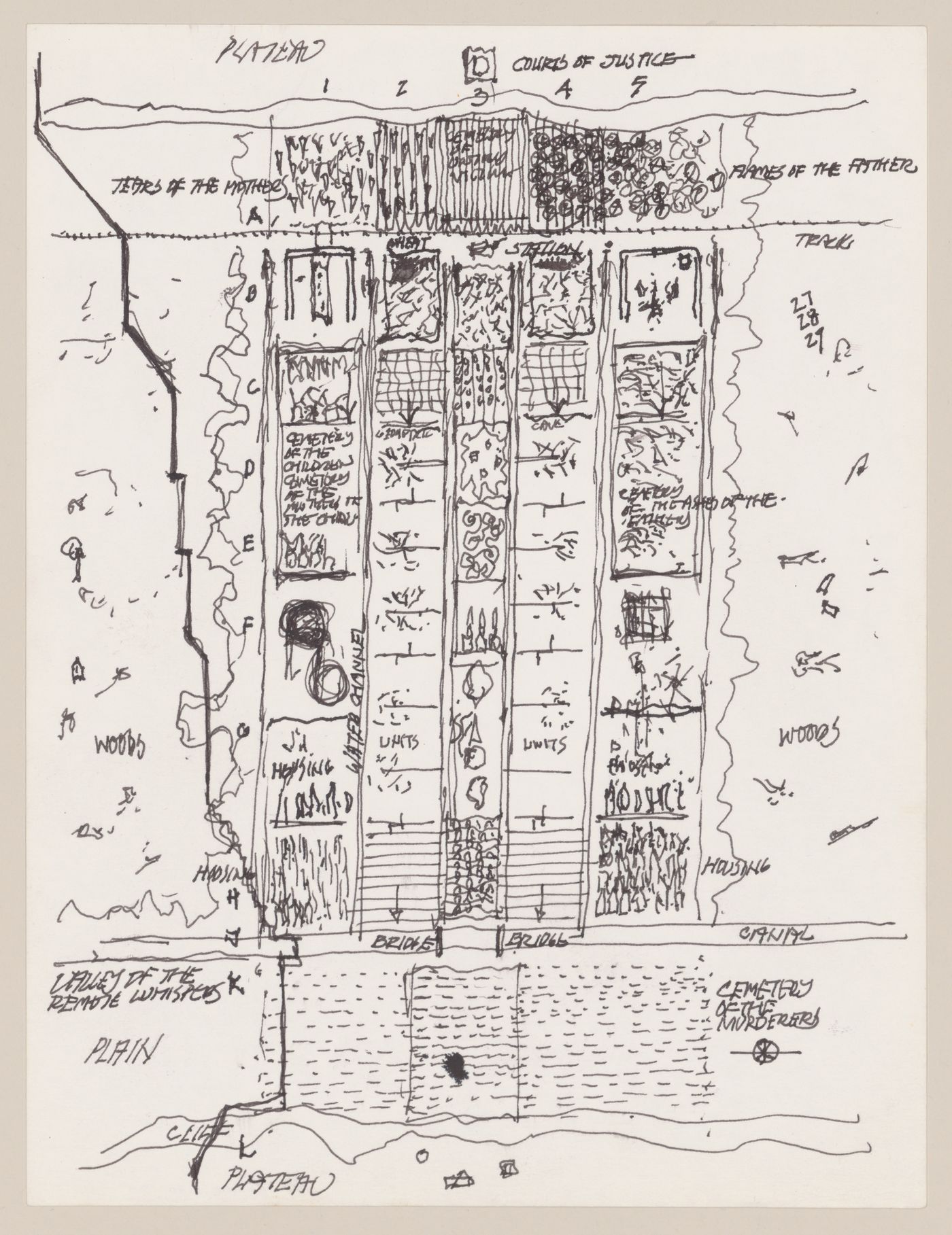 Sketch site plan for Victims II