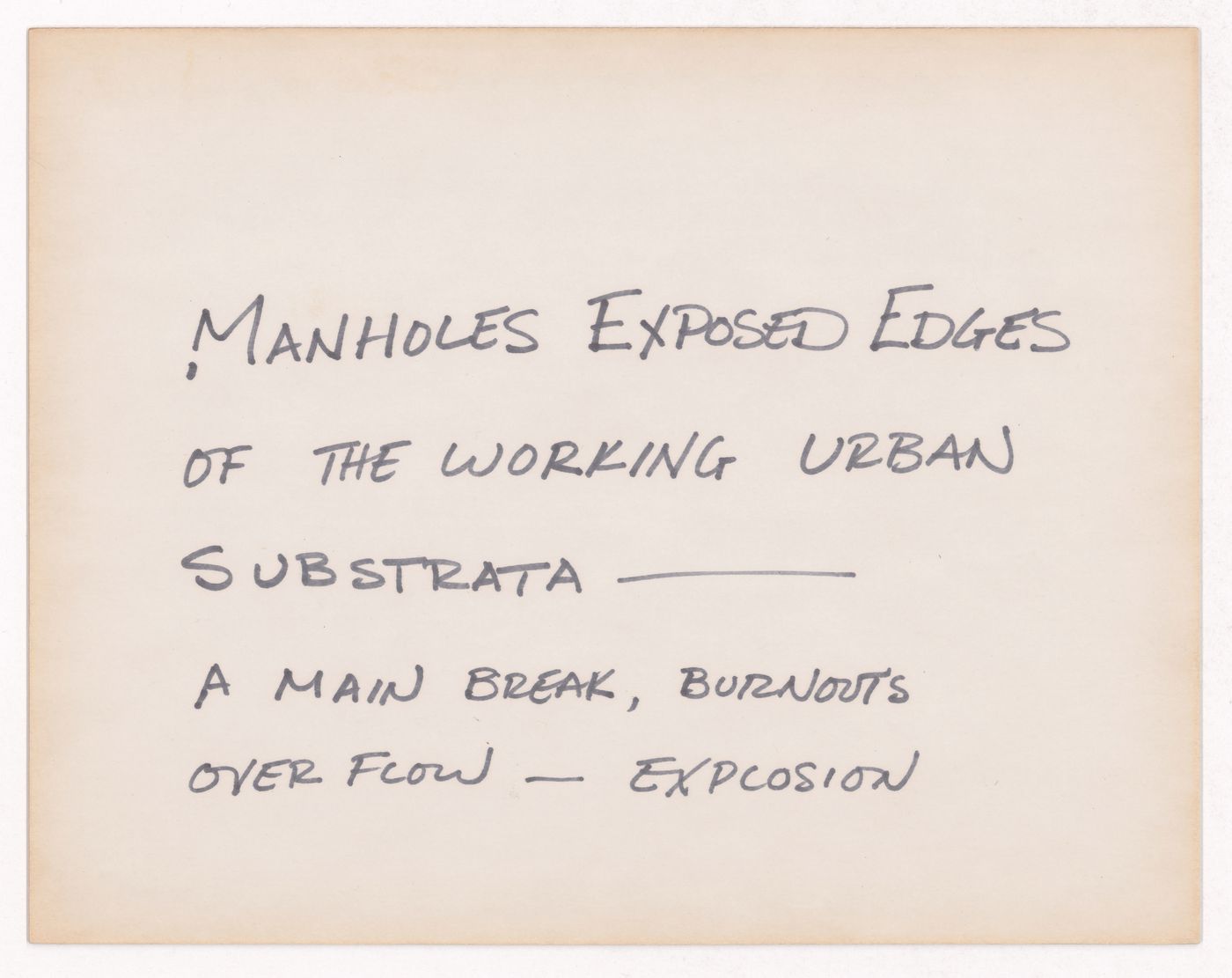 Manholes exposed edges of the working substrata - A man break, burnouts over flow - explosion