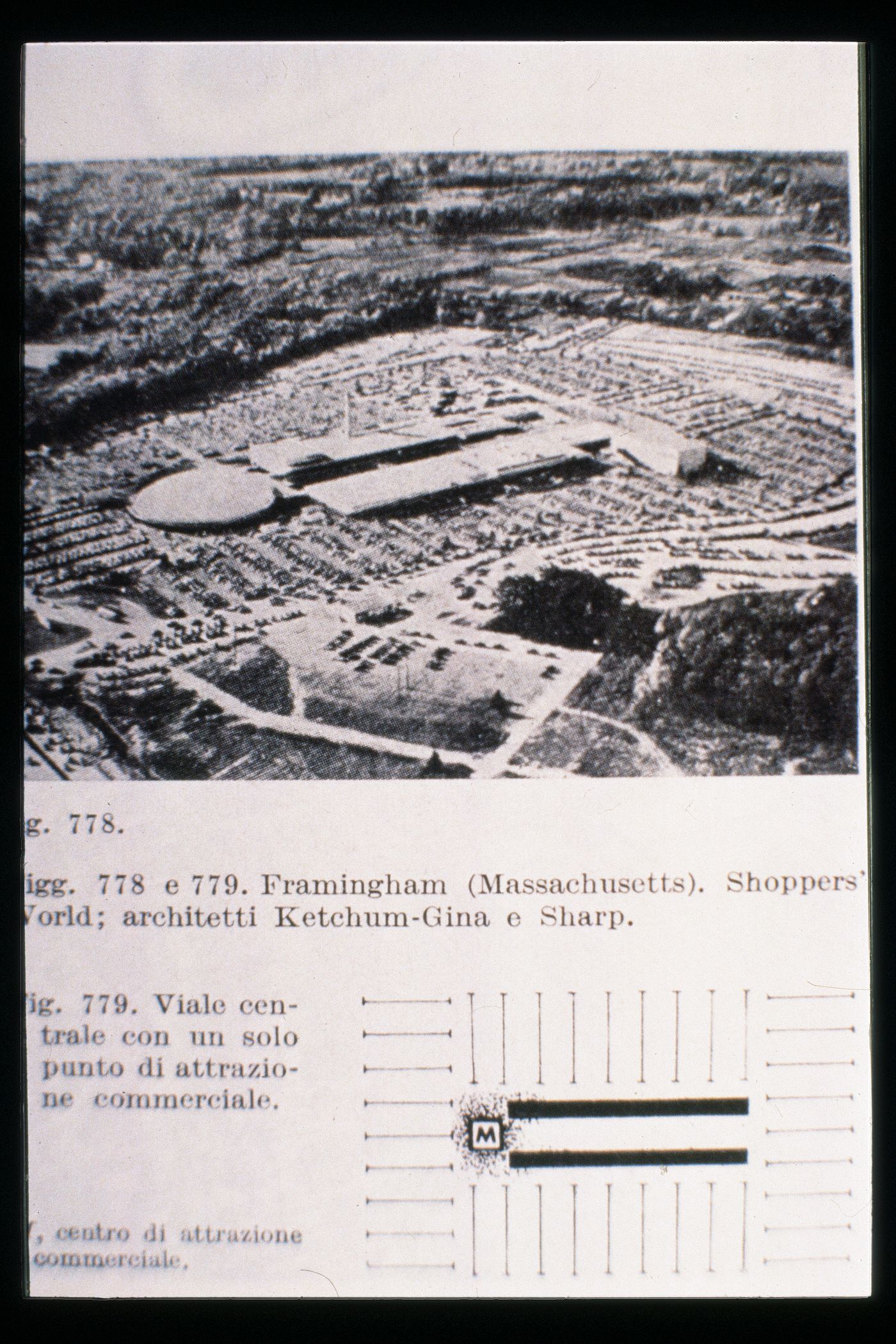 Slide of a photograph of Shoppers' World, Framingham, by Ketchum, Gina & Sharp