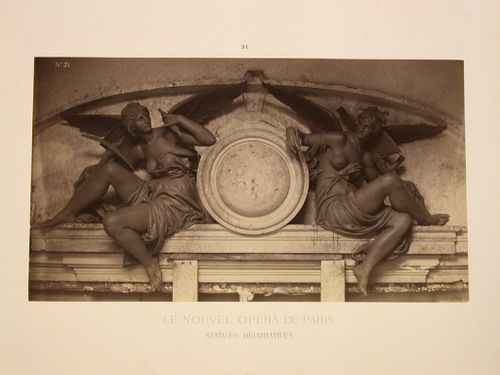 Dessus de portes de l'avant-foyer. Terrasse et charpente [de] Delaplanche