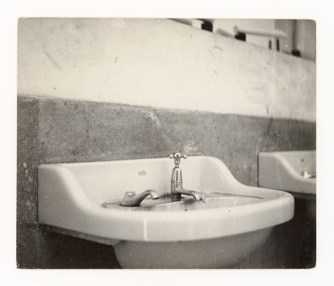 Detailed view of sanitary installation with ceramic sinks, Chandigarh, India