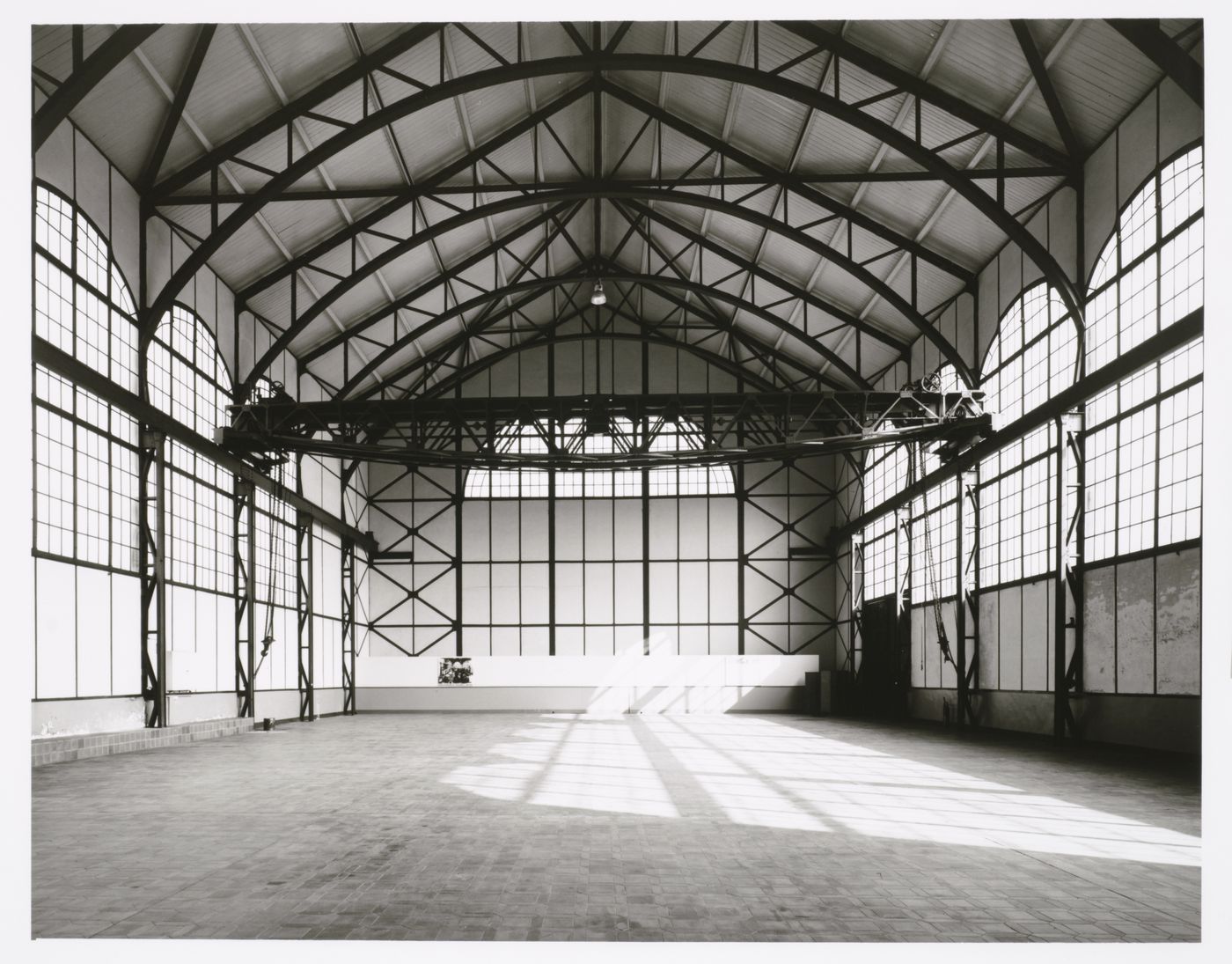 Interior view of the turbine building of Zeche Zollern 2 [Colliery Zollern 2] (now the Westphalian Industrial Museum) showing the iron structure, Bövinghausen, Dortmund, Germany