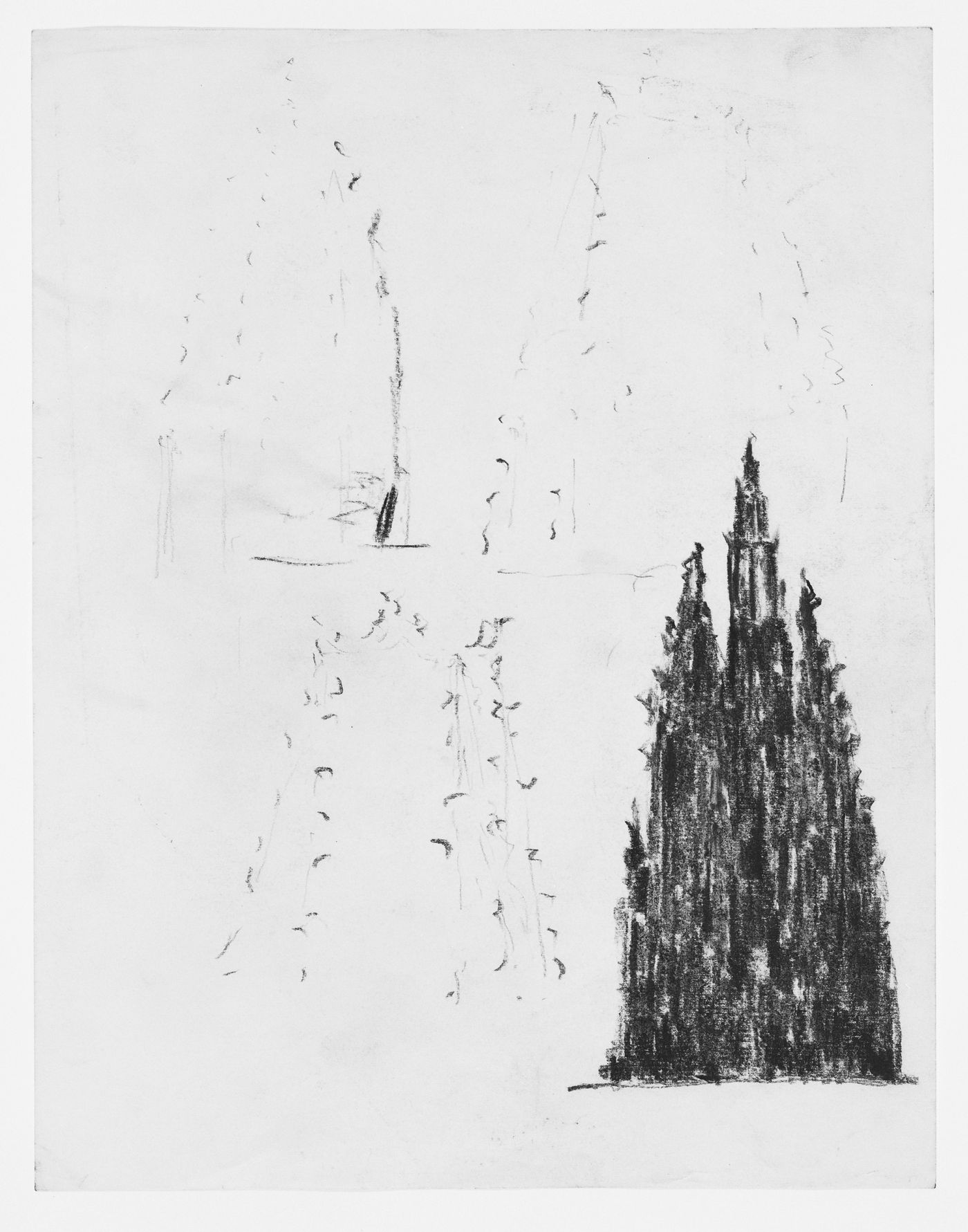 Sketch of a rococo tower, possibly for the Majolika Chapel Project, Dresden