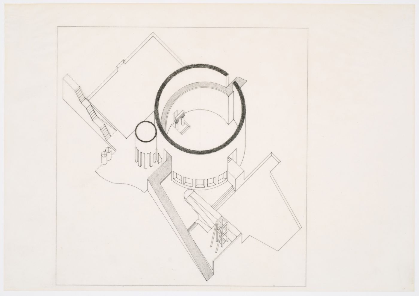 Staatsgalerie, Stuttgart, Germany: Bird's eye axonometric