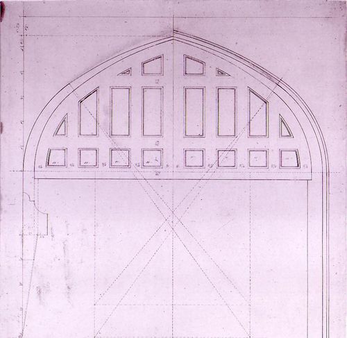 Elevation for a side entrance door for Notre-Dame de Montréal