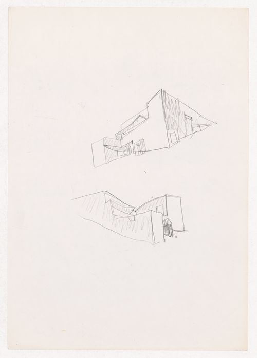 Sketch exterior perspectives for Casa Guardiola, Puerto de Santa Maria, Spain