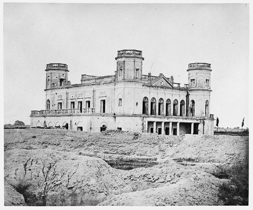 View of the mansion of the Alam Bagh [World's Garden complex] near Lucknow, India