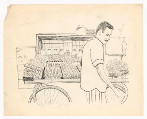 Drawing of rehri wallah