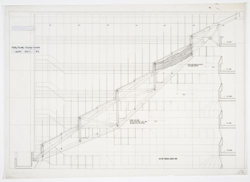 History Faculty Building, University of Cambridge, Cambridge, England: section through library roof