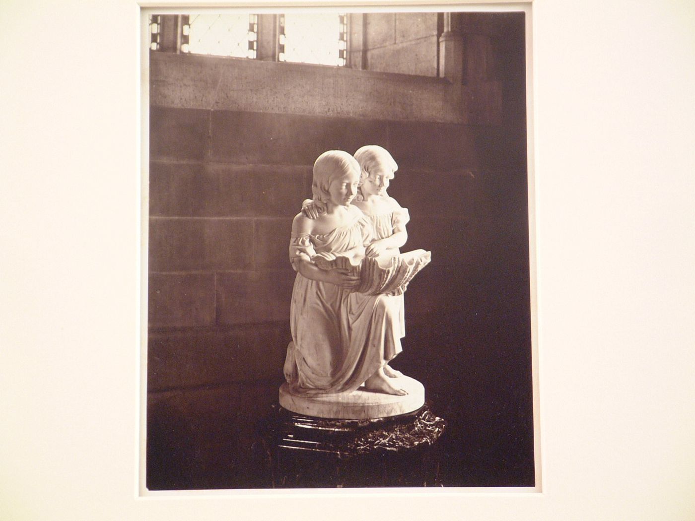 Detail of sculpted font in church, Bodelwyddan