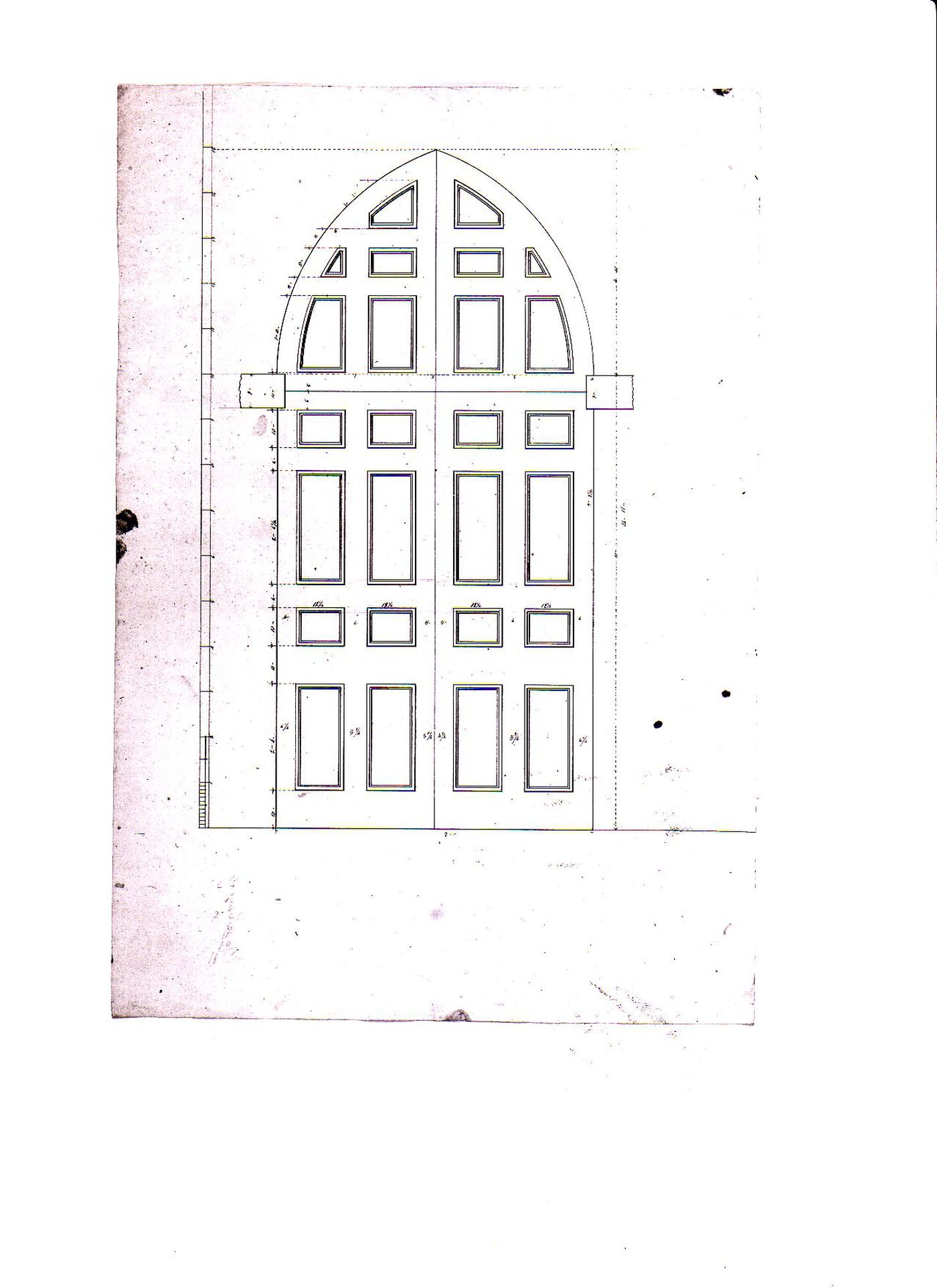 Elevation for a side entrance door for Notre-Dame de Montréal