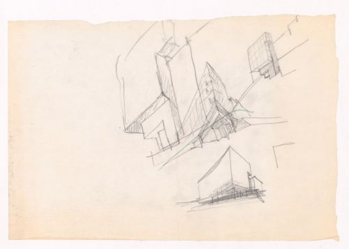 Sketch perspectives for Edifício de Escritórios na Av. D. Afonso Henriques, Avenida da Ponte, Porto, Portugal