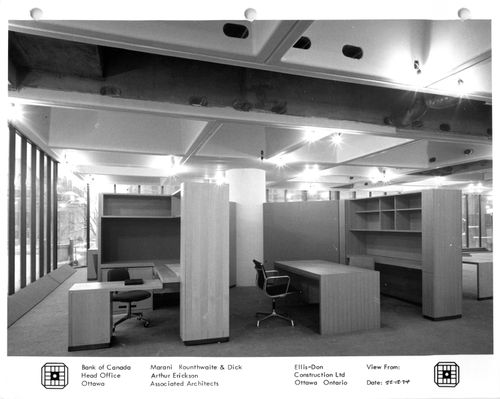Construction photographs and interiors of the Bank of Canada