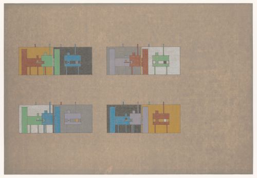 Elevations for the North, South, East and West facades for the North East South West House