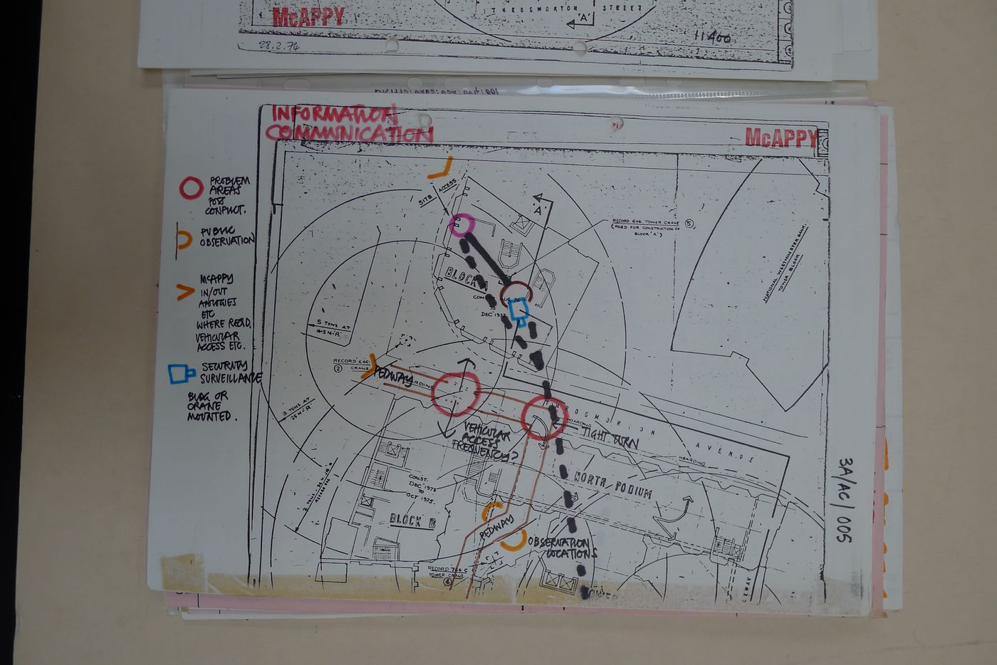 McAppy: site plan showing information communication