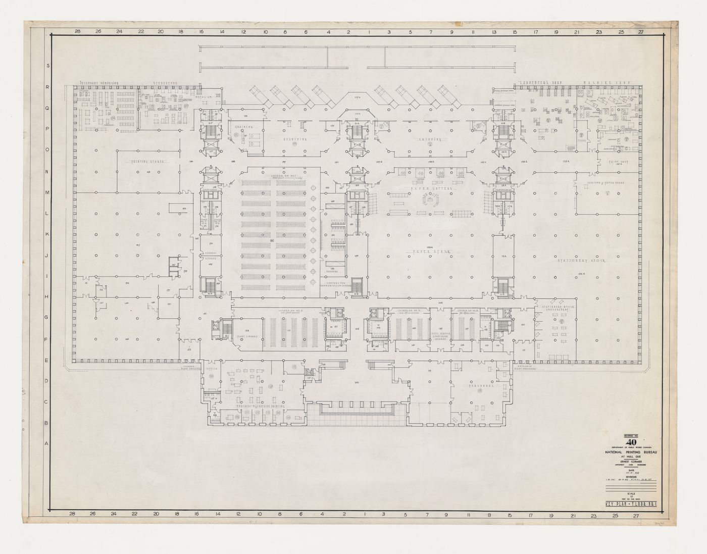 Plan, étage 1, Imprimerie Nationale du Canada, Hull, Québec, Canada