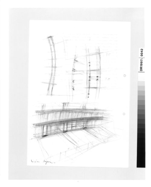 Housing Pilotengasse, Vienna-Aspern: Conceptual sketches, including siteplans, plans, elevations, and perspectives