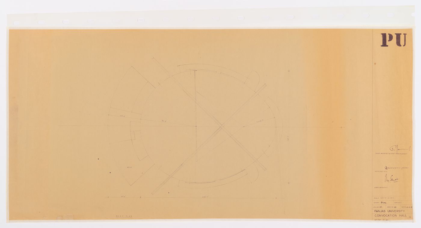 Floor plan for the Ghandi Bawan, Punjab University, Sector 14, à Chandigarh, India