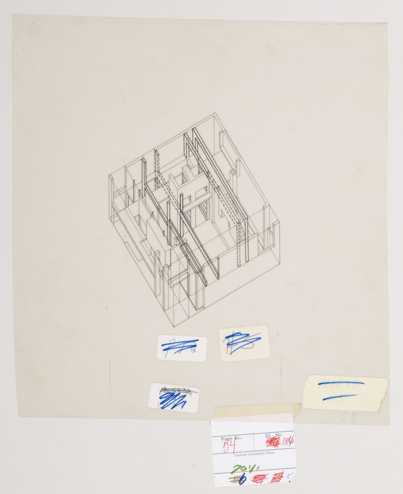 House I, Princeton, New Jersey: Exterior axonometric