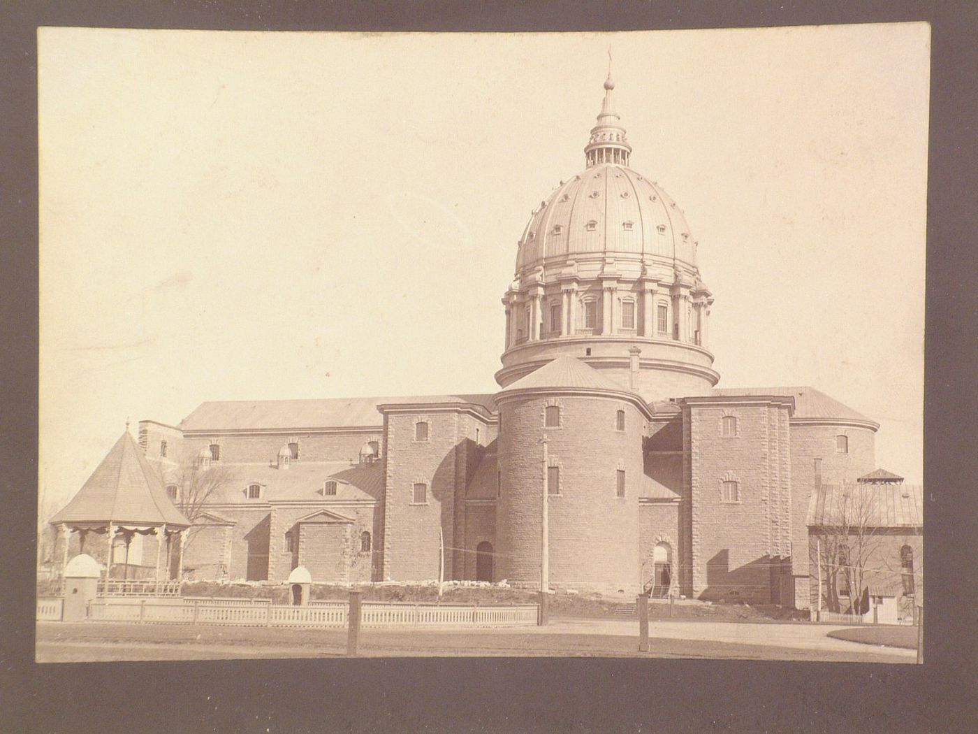 View of domed building, possibly Mary, Queen of the World Cathedral, Dominion Square (Dorchester Square), Montreal, Quebec, Canada
