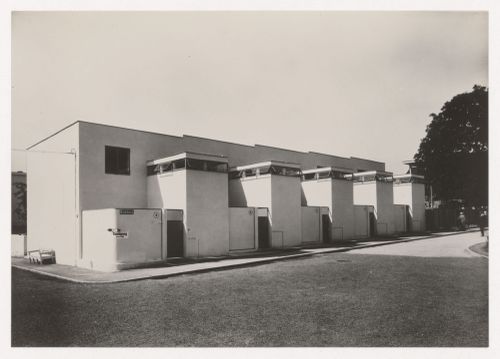 View of principal façades of Houses 5, 6, 7, 8 and 9, Weissenhofsiedlung, Stuttgart, Germany