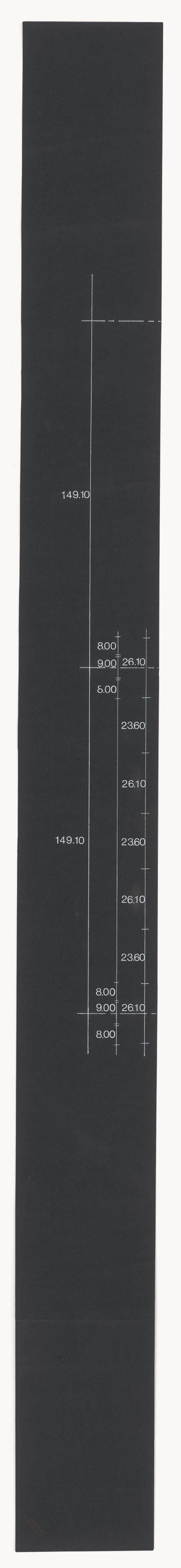 Part of an unidentified collage with numbering and scale for an unidentified project