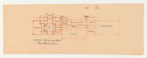 Student presentation drawing showing the basement plan for a casino by the sea, Technische Hogeschool Delft, Netherlands