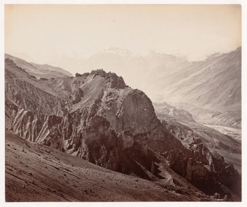 View of the Dankhar Fort, Manirung Pass, Kulu, India