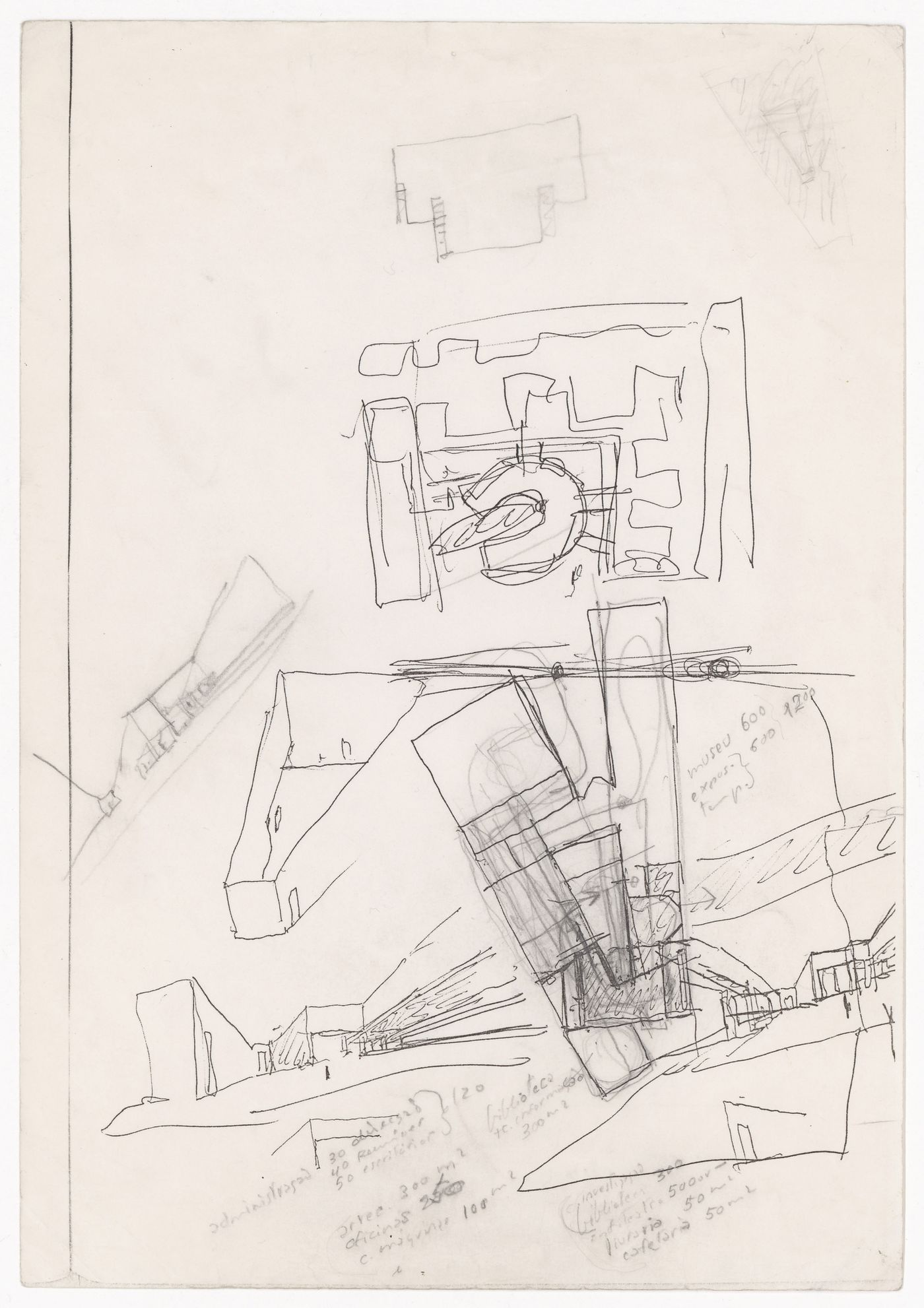 Sketch for Centro Galego de Arte Contemporânea, Santiago de Compostela