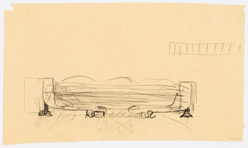 Sketch elevation and thumbnail sketch for the Palazzo Dei Congressi, Venice, Italy