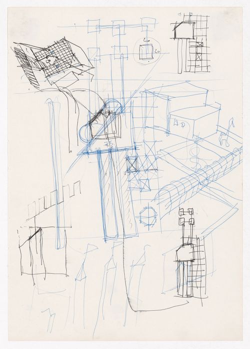 Sketch plans and sketch axonometrics for Centro Direzionale, Florence