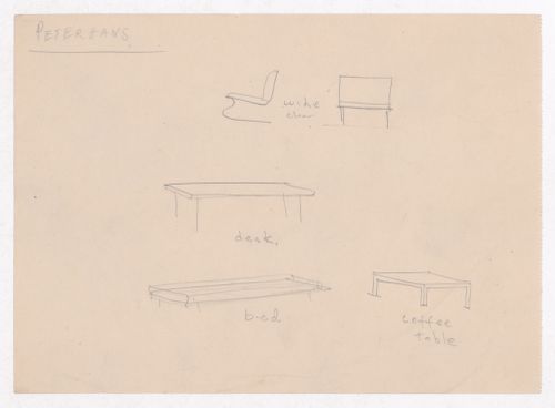 Various documents and drawings including furniture design and office renovation: File G 695