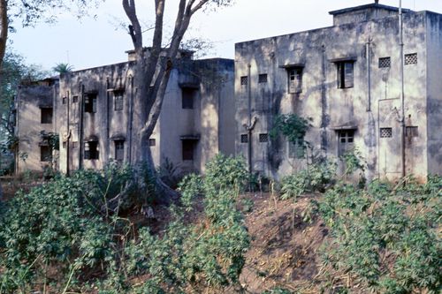 Facades view of housing possibly in Aranya, Indore, India