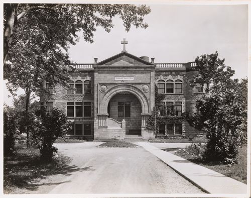View of the principal façade of Séminaire Sainte-Croix, Saint-Laurent, Québec